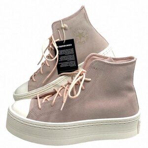 Converse Chuck Taylor Modern Lift Platform Casual Women A04663C Pink Suede Shoes